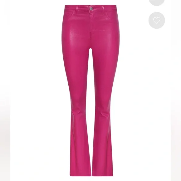 L'AGENCE Sexy Marty High Rise Flare Coated Jeans | Fuchsia Pink 24 NWOT Hot! - Picture 3 of 9
